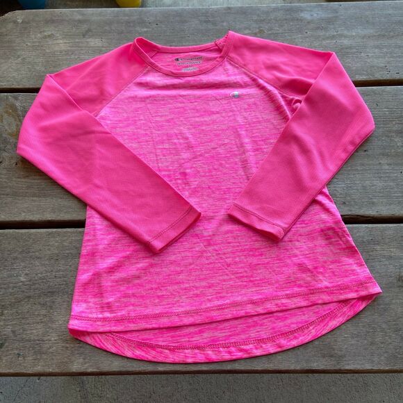 Champion Girls Top Size Small Performance Pink Heathered Athletic Long Sleeve - Picture 7 of 11